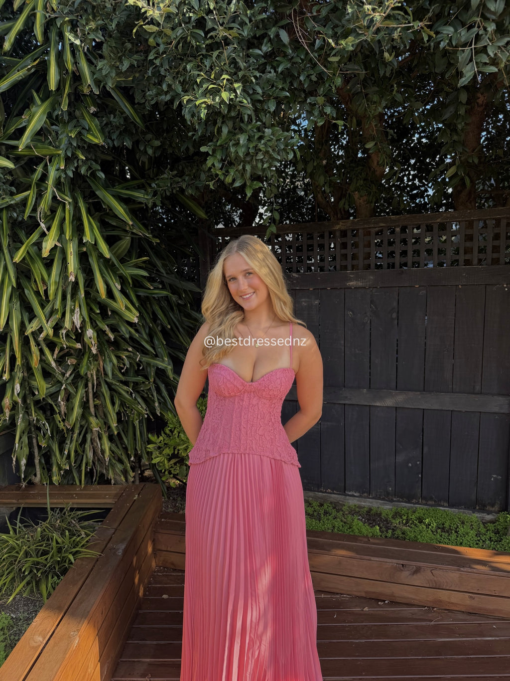 Daniella Corset Maxi in Pink