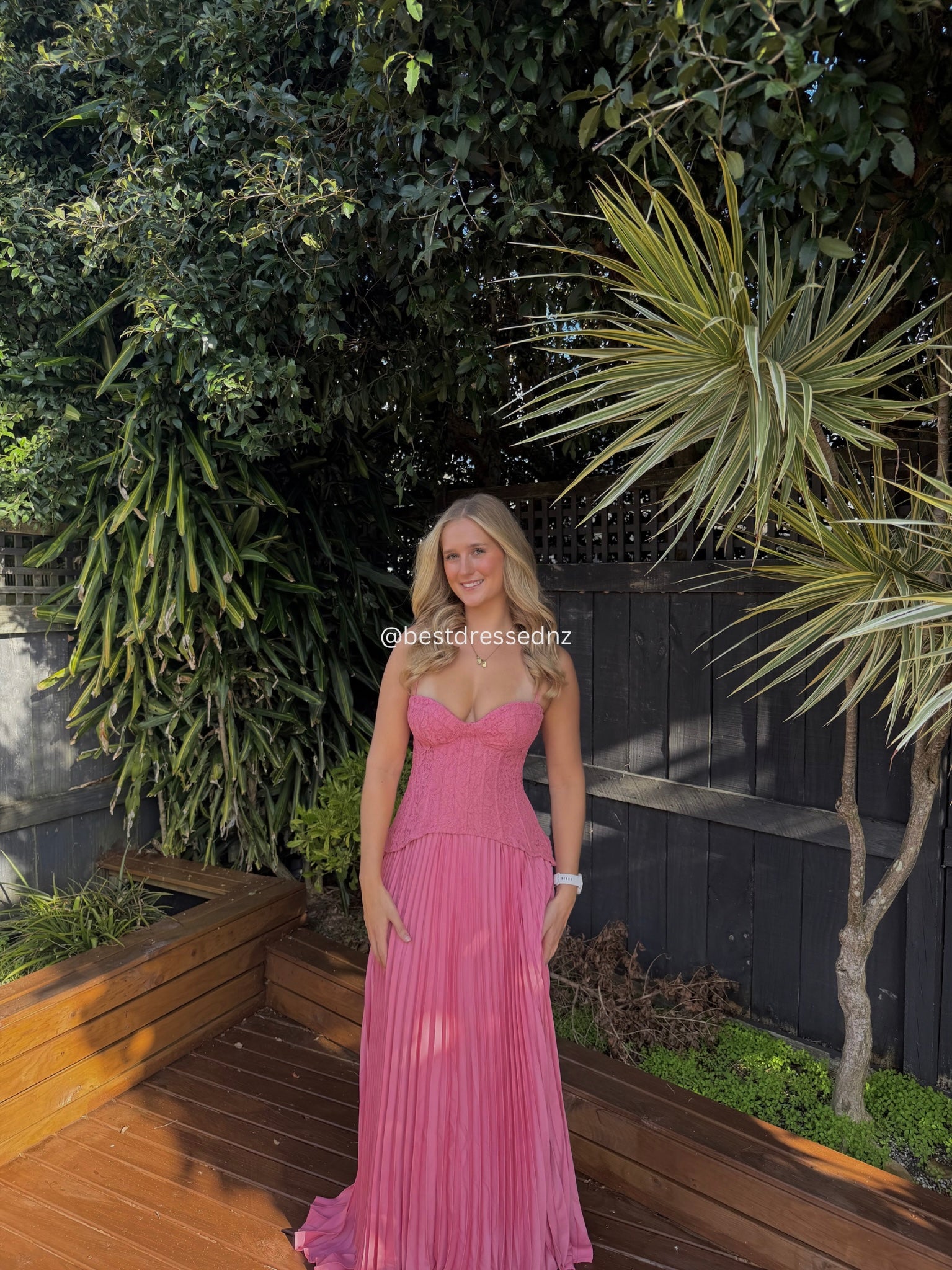 Daniella Corset Maxi in Pink