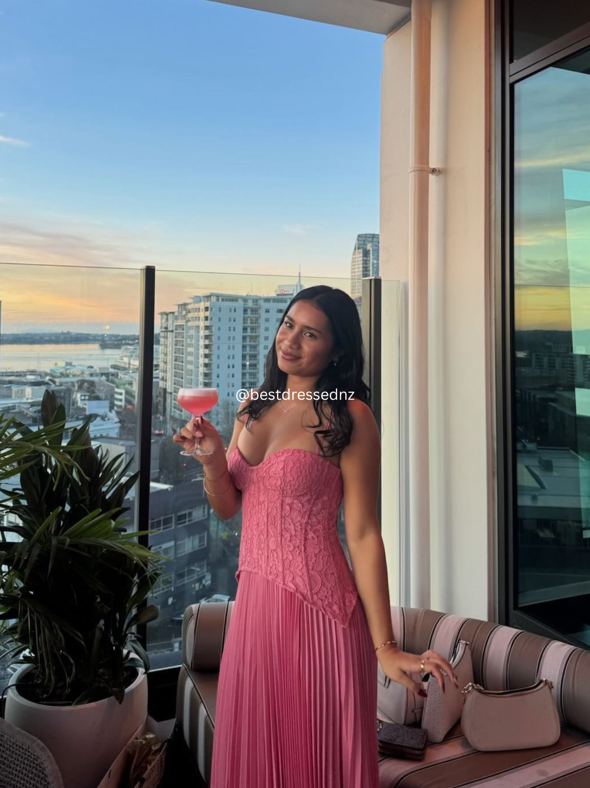 Daniella Corset Maxi in Pink