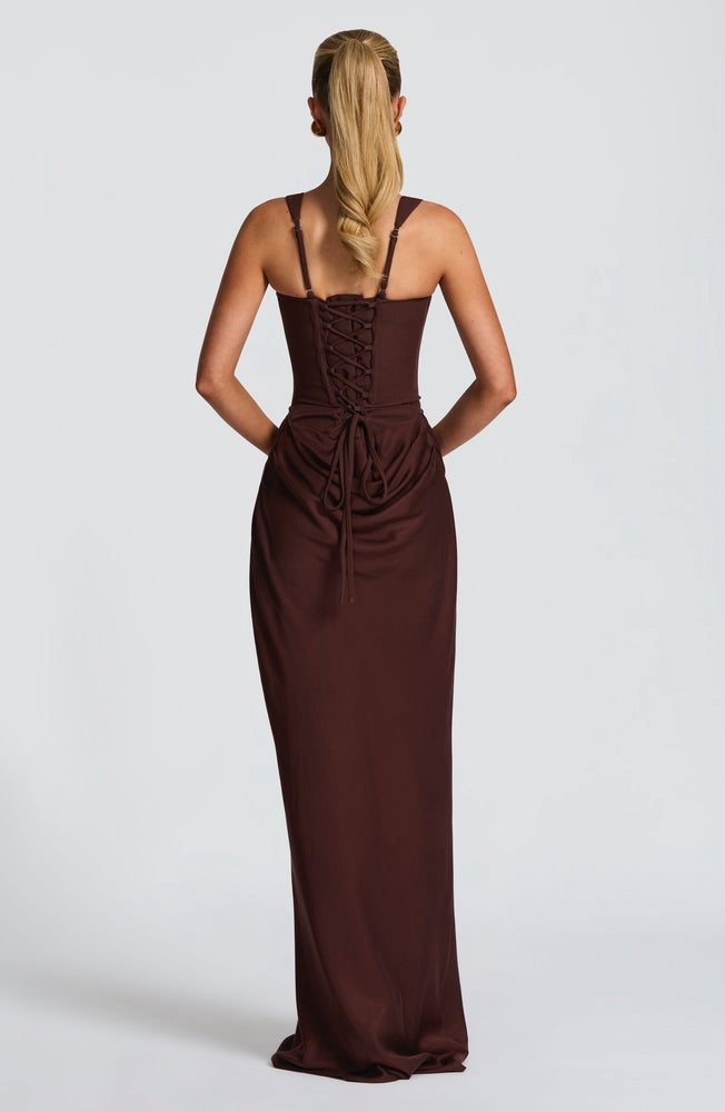 Cornelia Maxi in Plum Brown