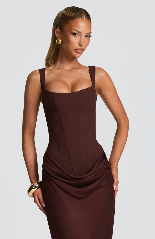Cornelia Maxi in Plum Brown