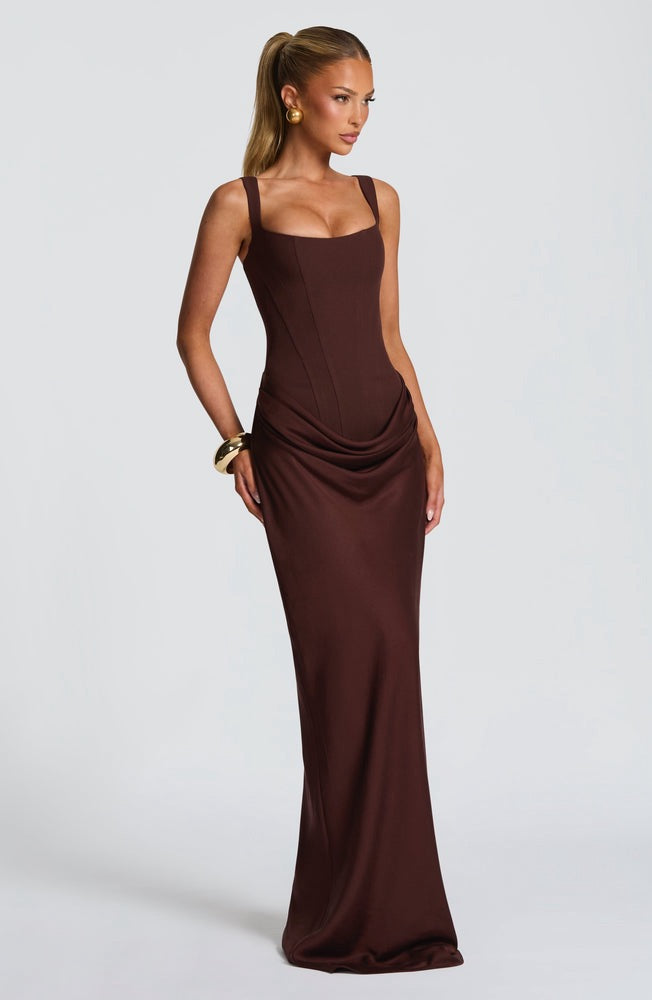 Cornelia Maxi in Plum Brown