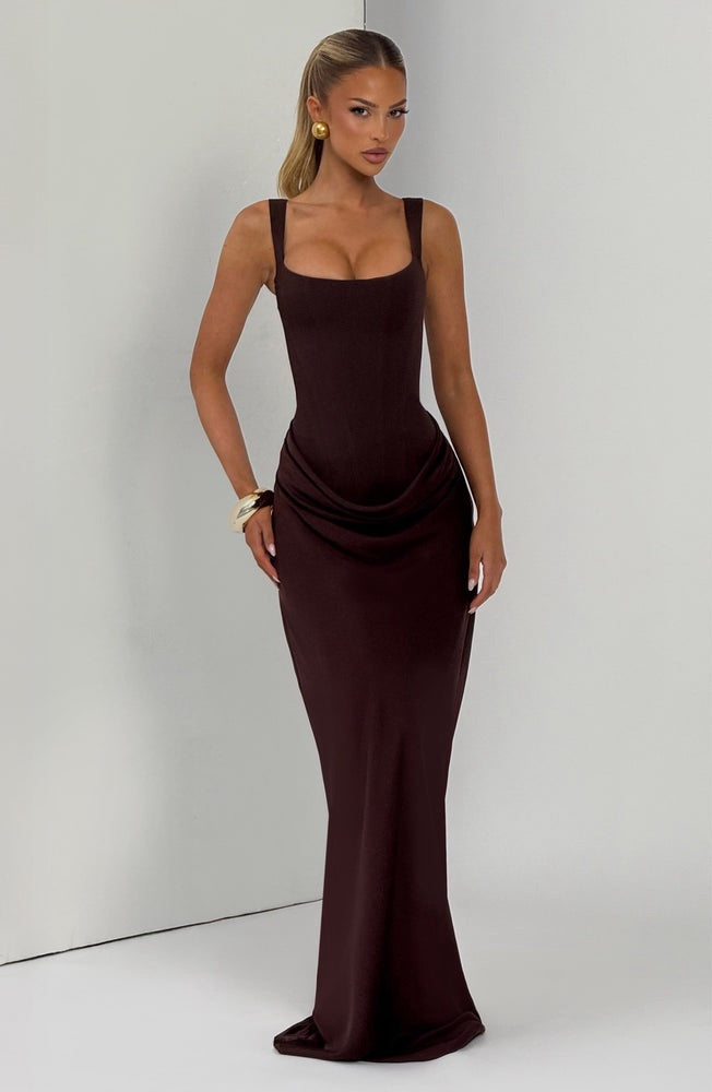 Cornelia Maxi in Plum Brown