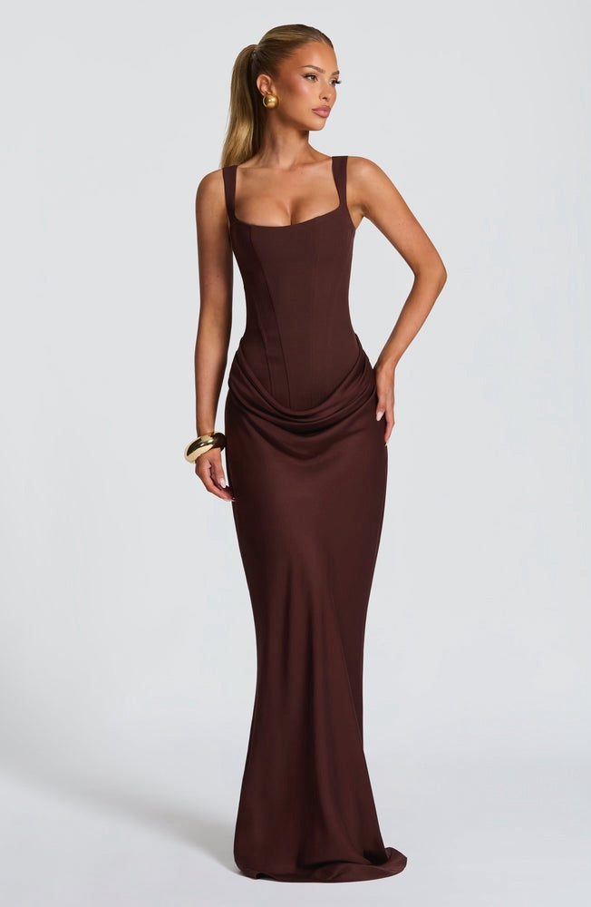 Cornelia Maxi in Plum Brown