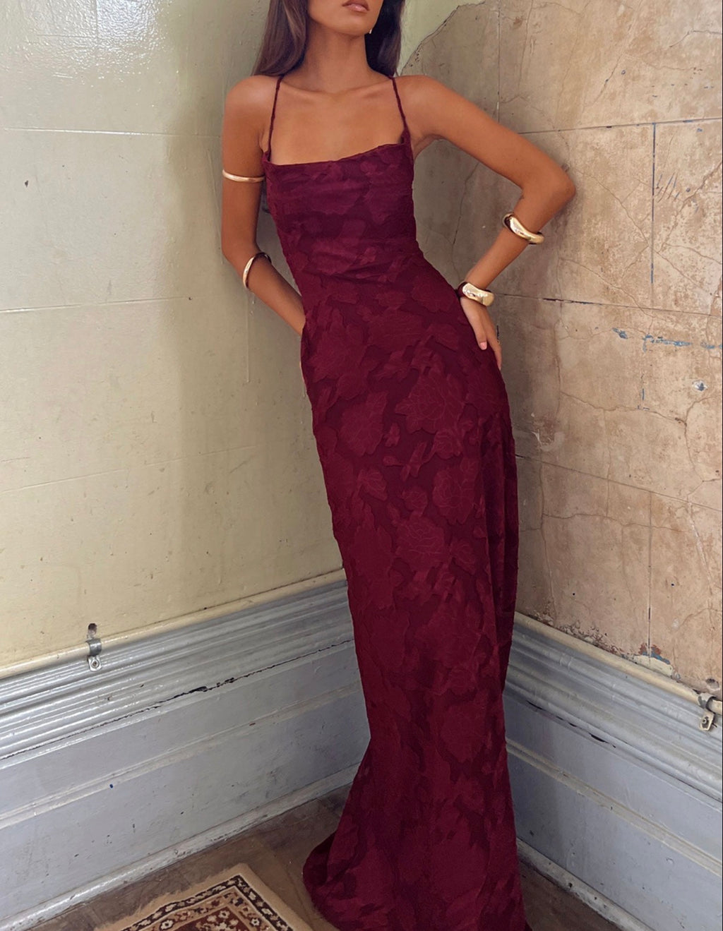 Celena Maxi in Burgundy