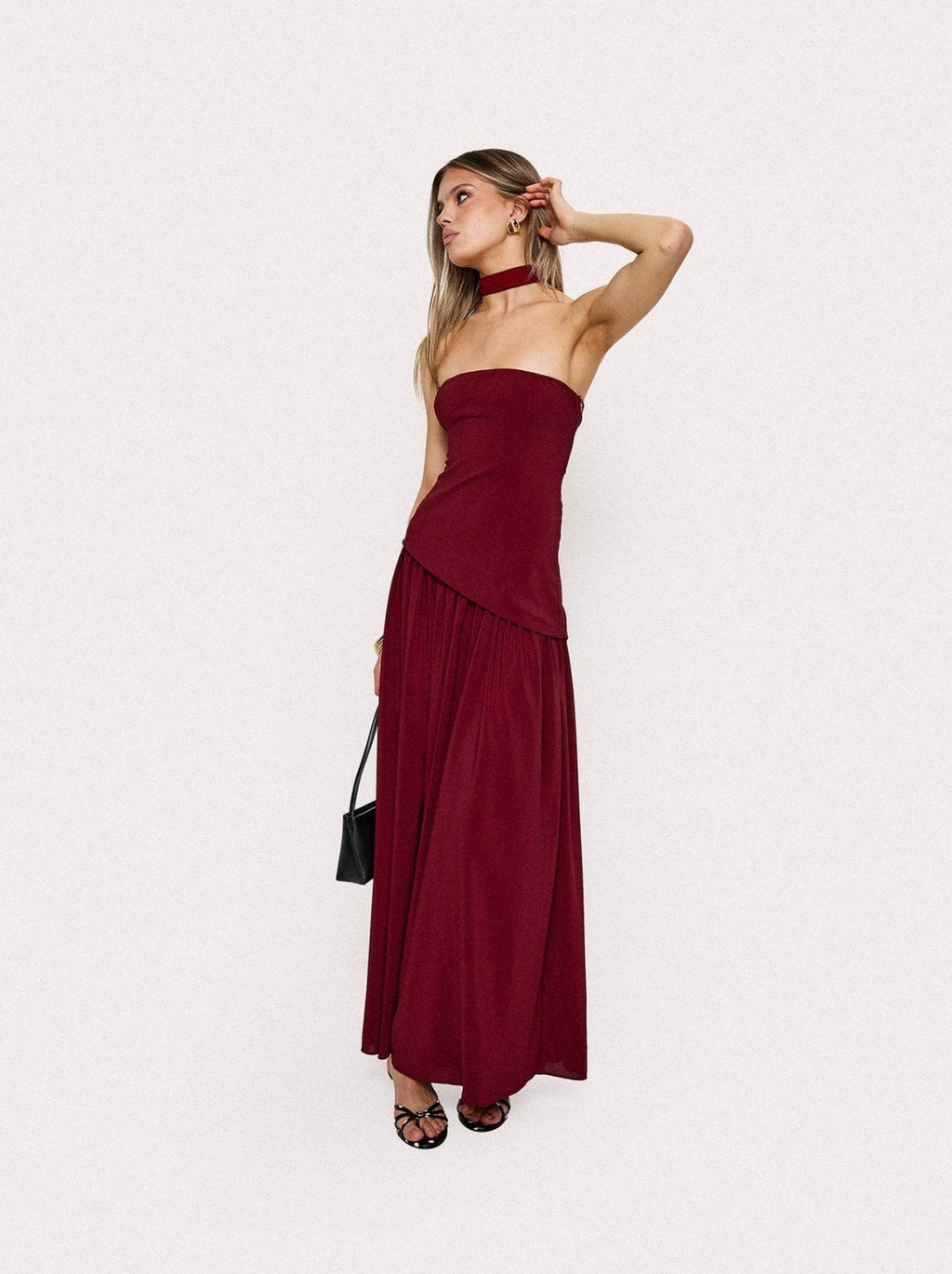 Odela Maxi in Maroon