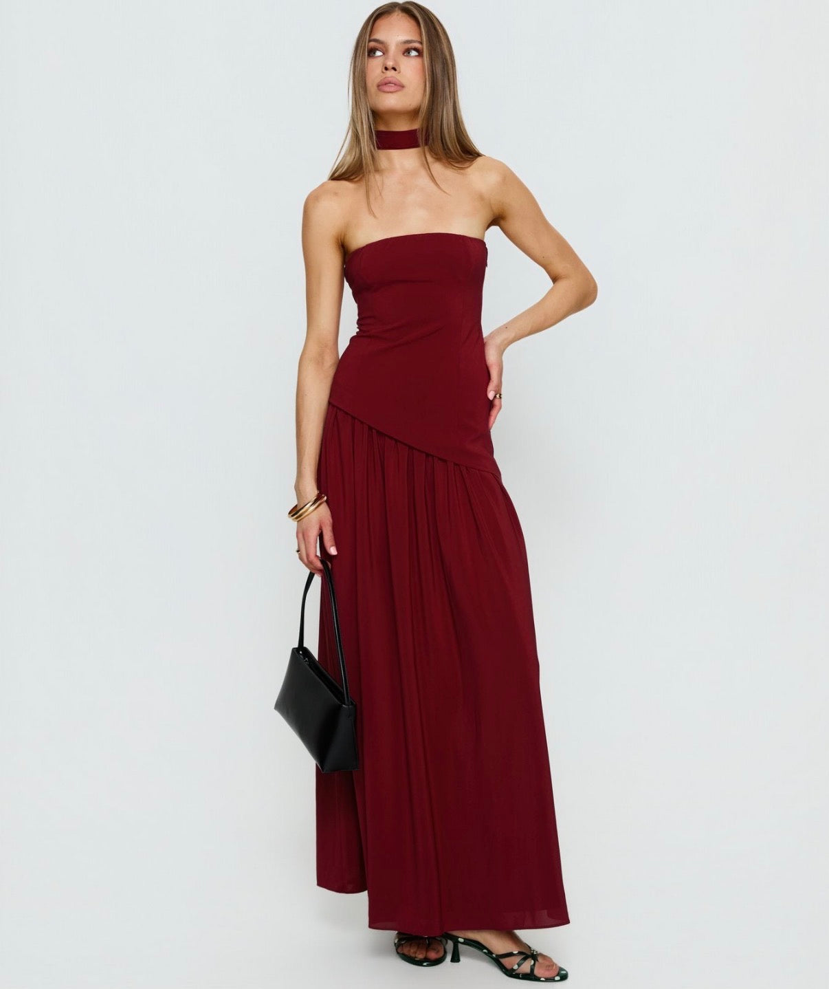 Odela Maxi in Maroon