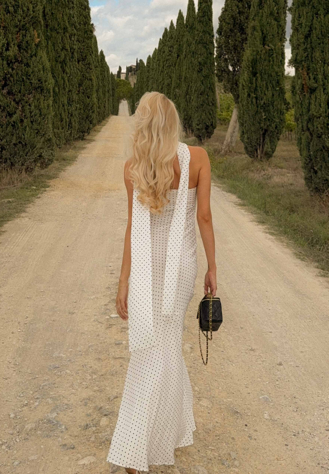Under The Pagoda Maxi in White Polka