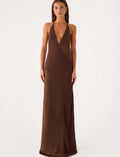 The Ellopez Maxi Dress in Brown