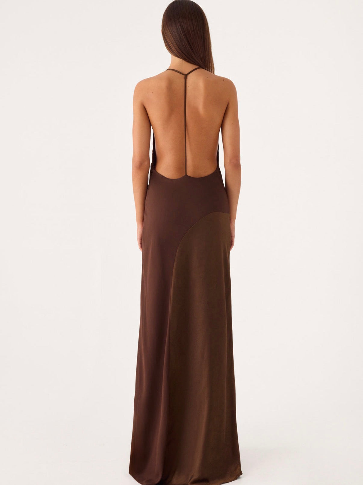 The Ellopez Maxi Dress in Brown