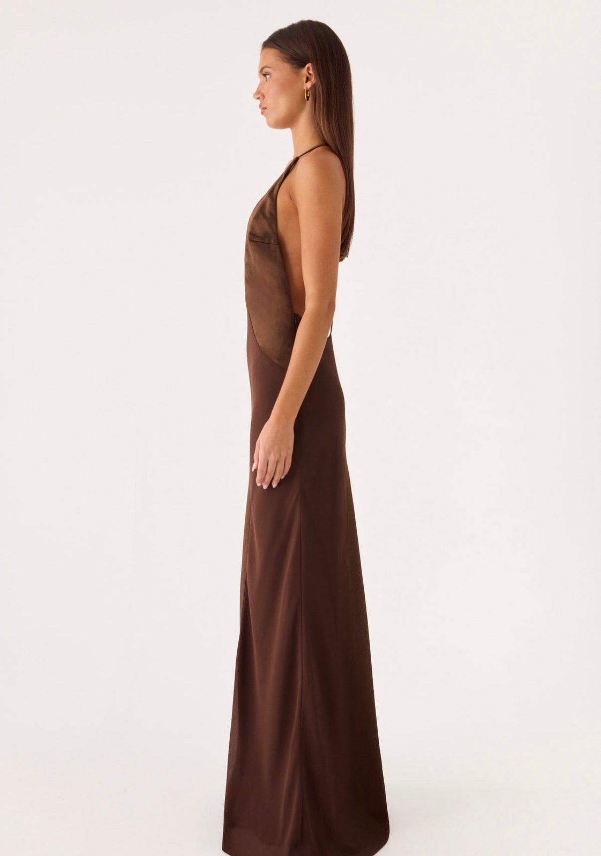 The Ellopez Maxi Dress in Brown