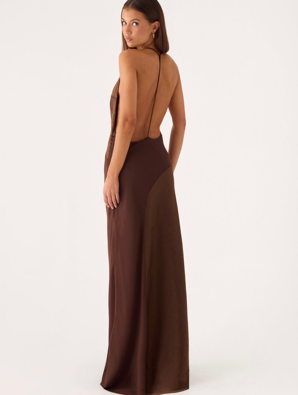 The Ellopez Maxi Dress in Brown