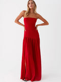 Eden Strapless Maxi in Red