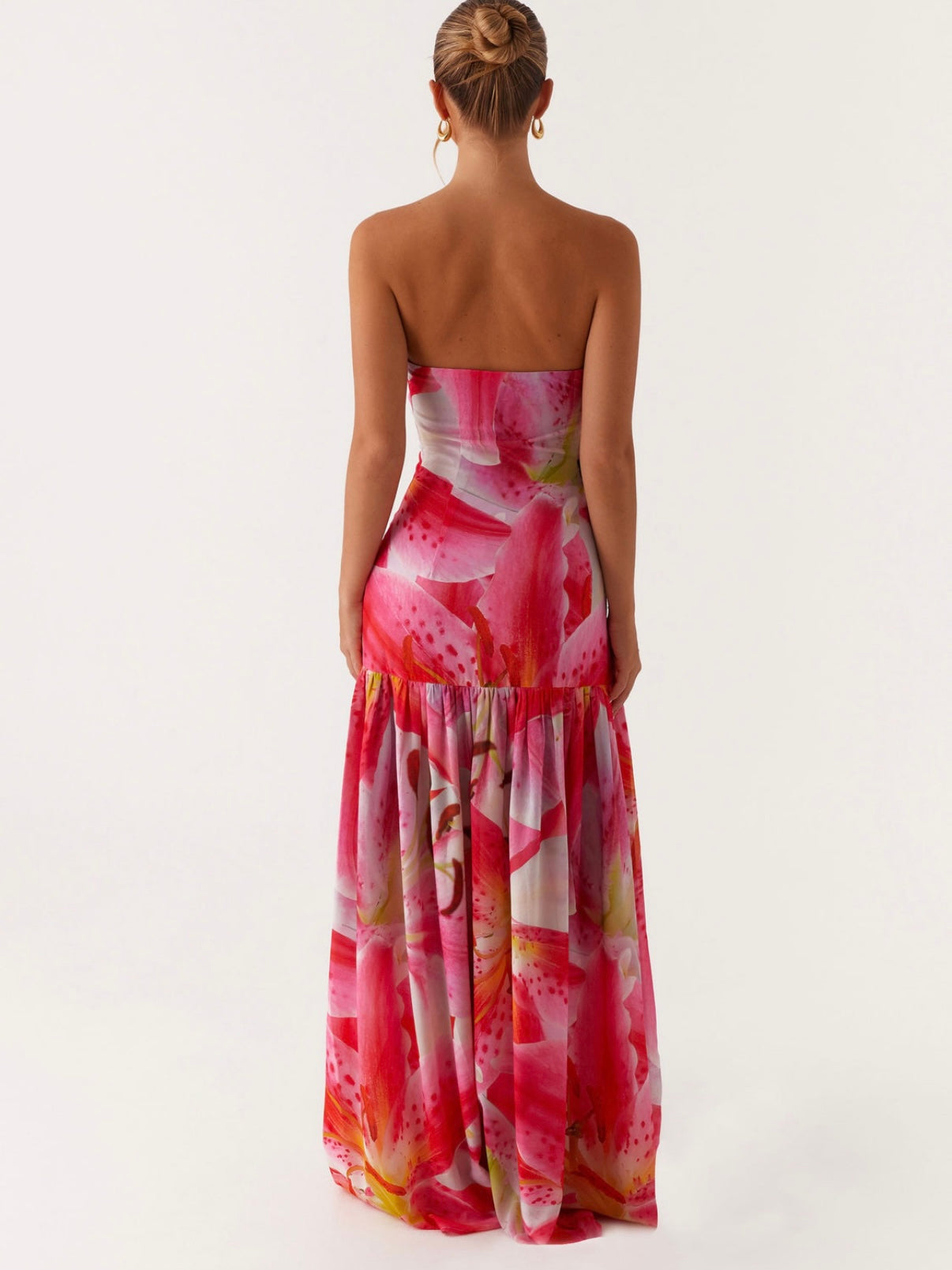 Eden Strapless Maxi in Pink Lily