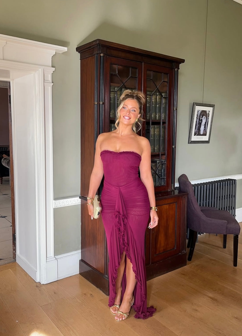 Still Got It Mesh Maxi in Burgundy