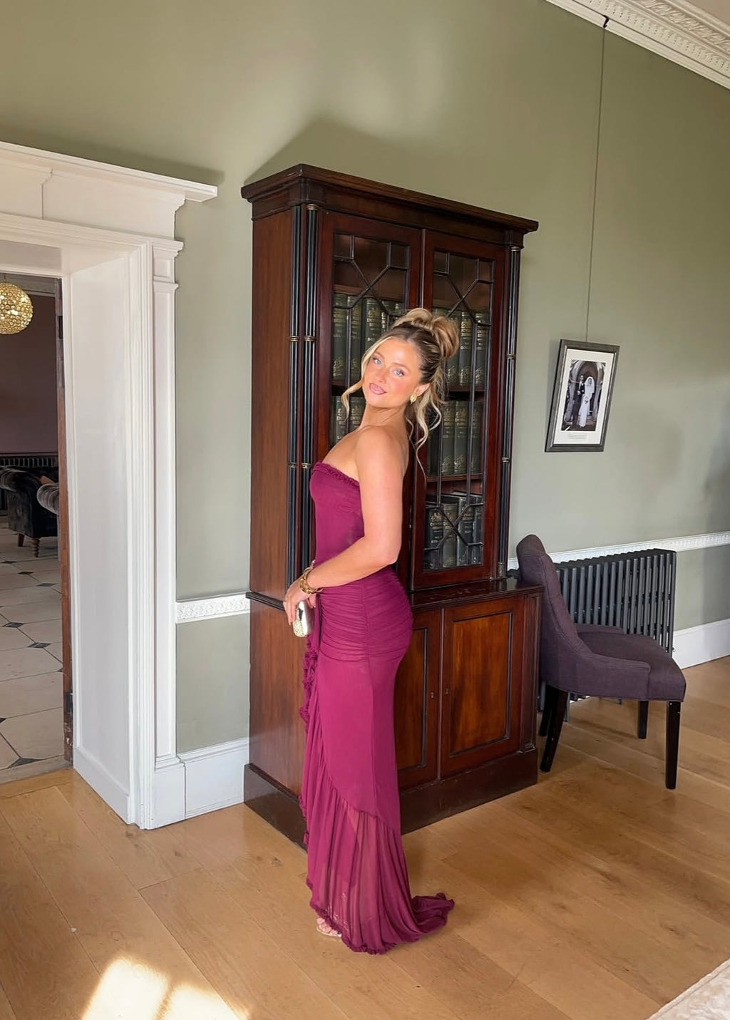 Still Got It Mesh Maxi in Burgundy