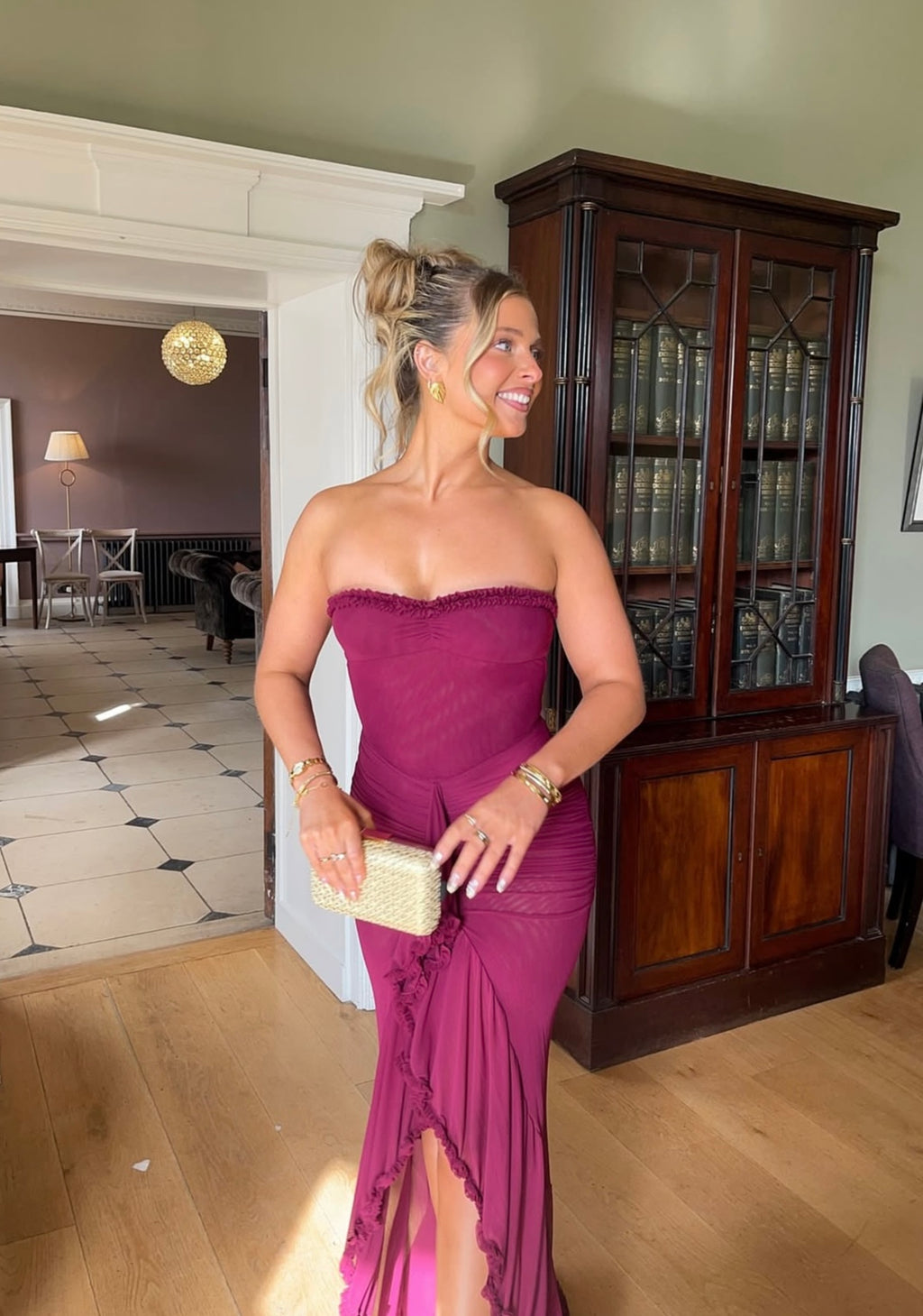Still Got It Mesh Maxi in Burgundy