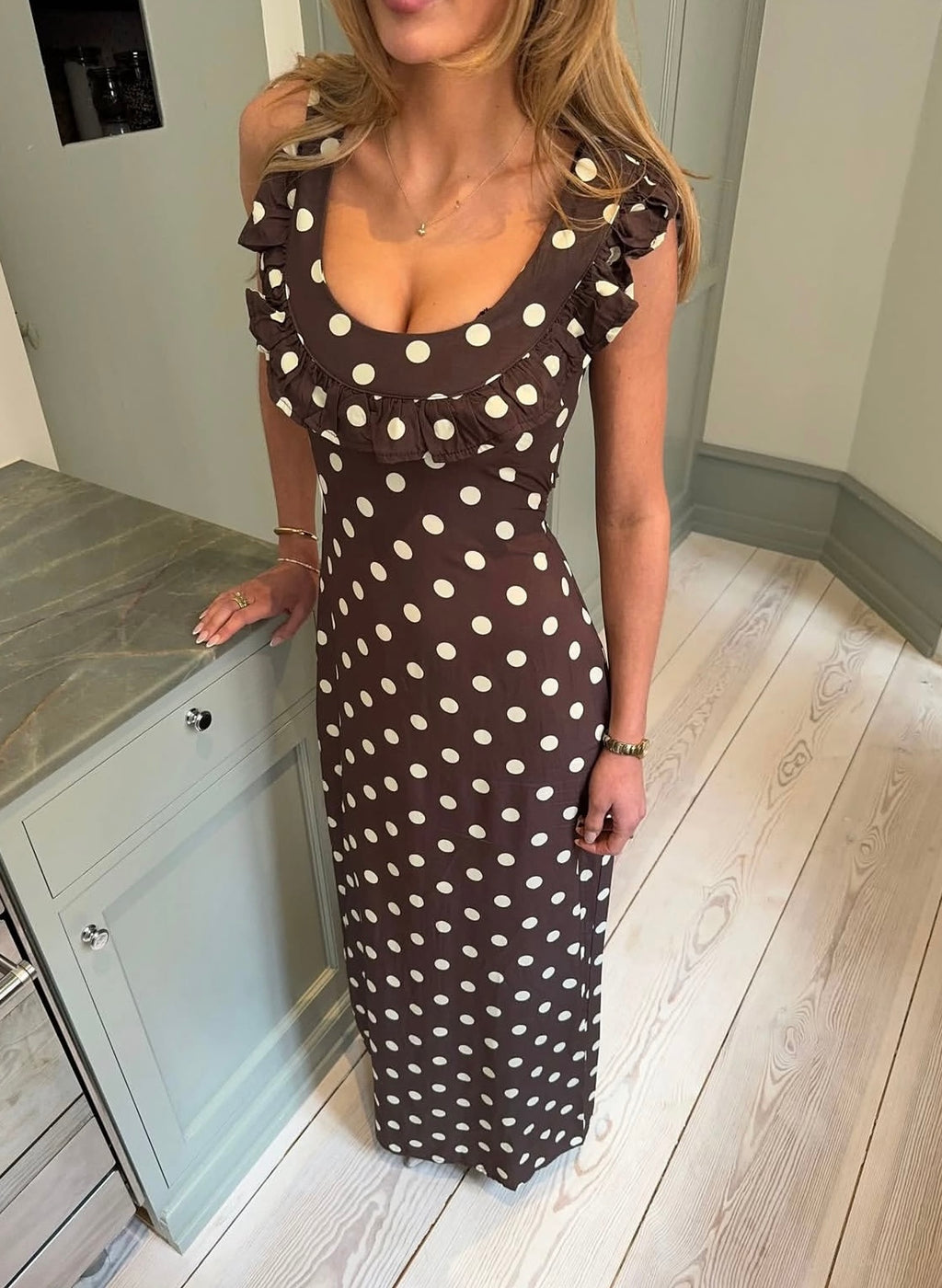 Luna Maxi in Brown Polka