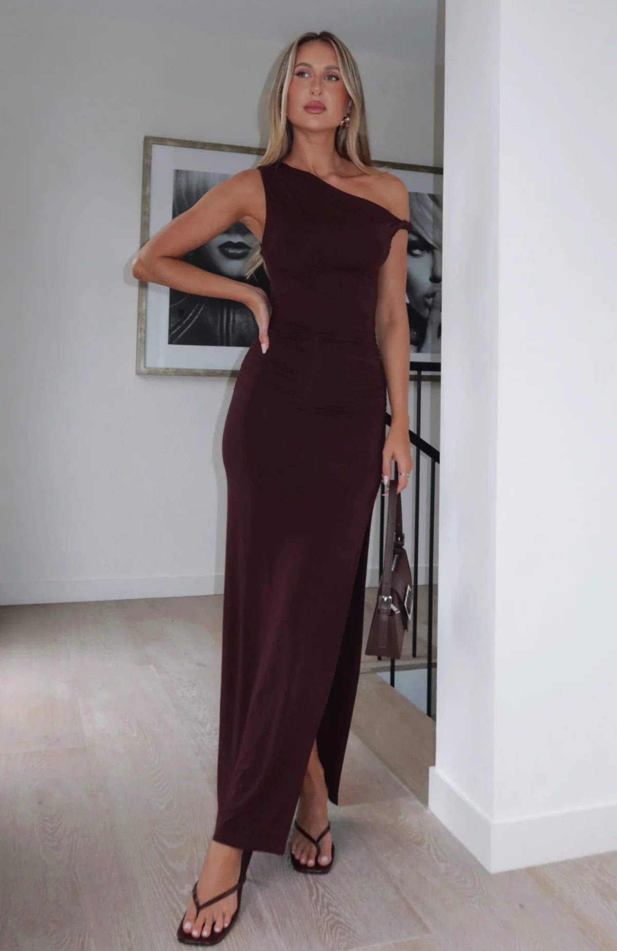 Little Bit Dramatic Maxi in Brown