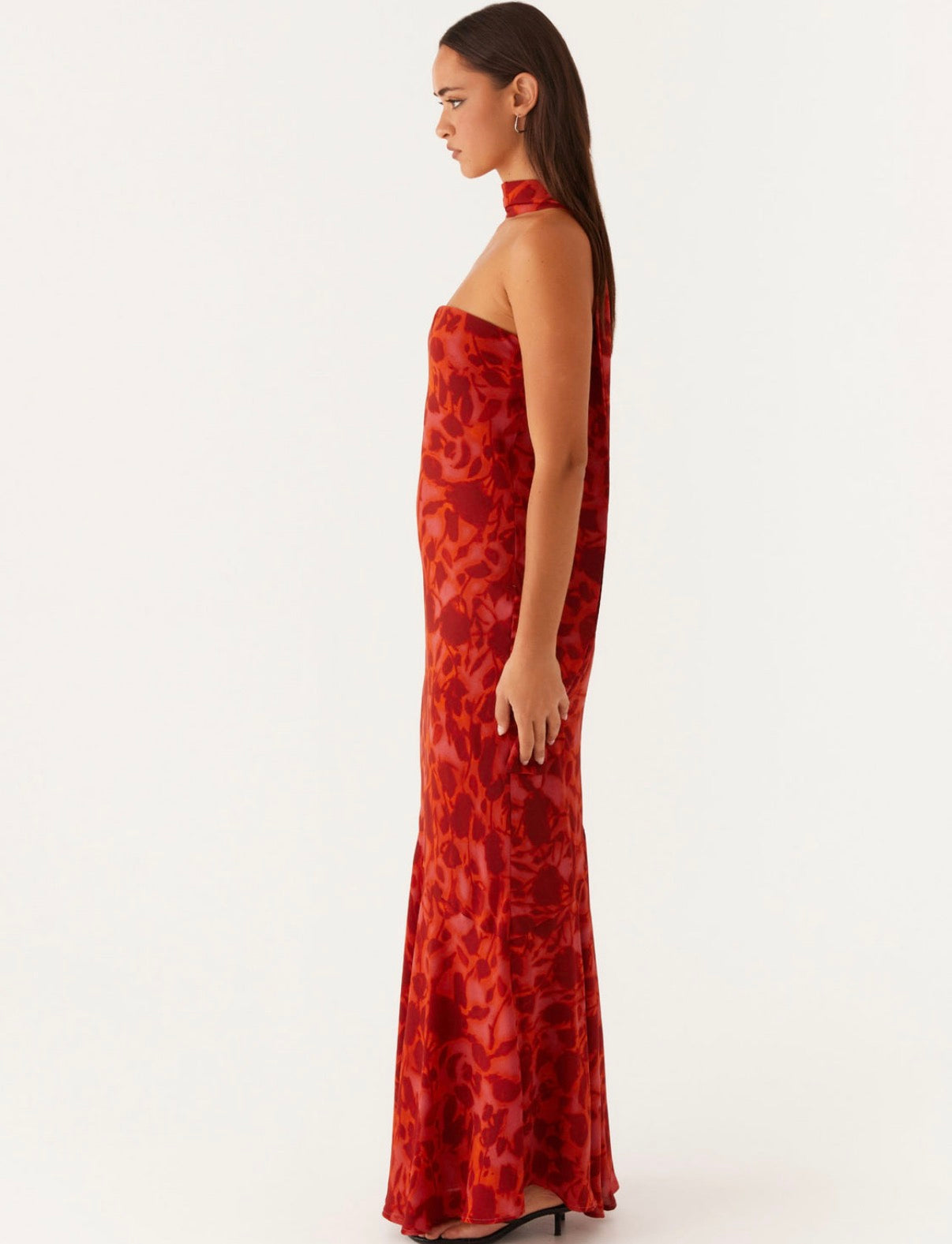 Under The Pagoda Maxi in Deep Floral Red
