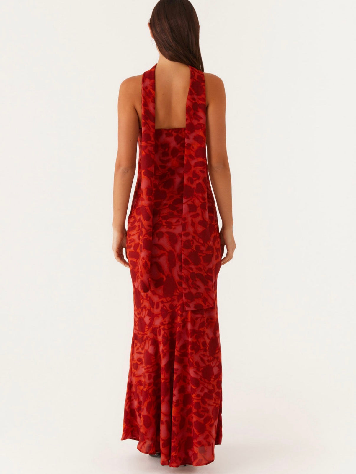 Under The Pagoda Maxi in Deep Floral Red
