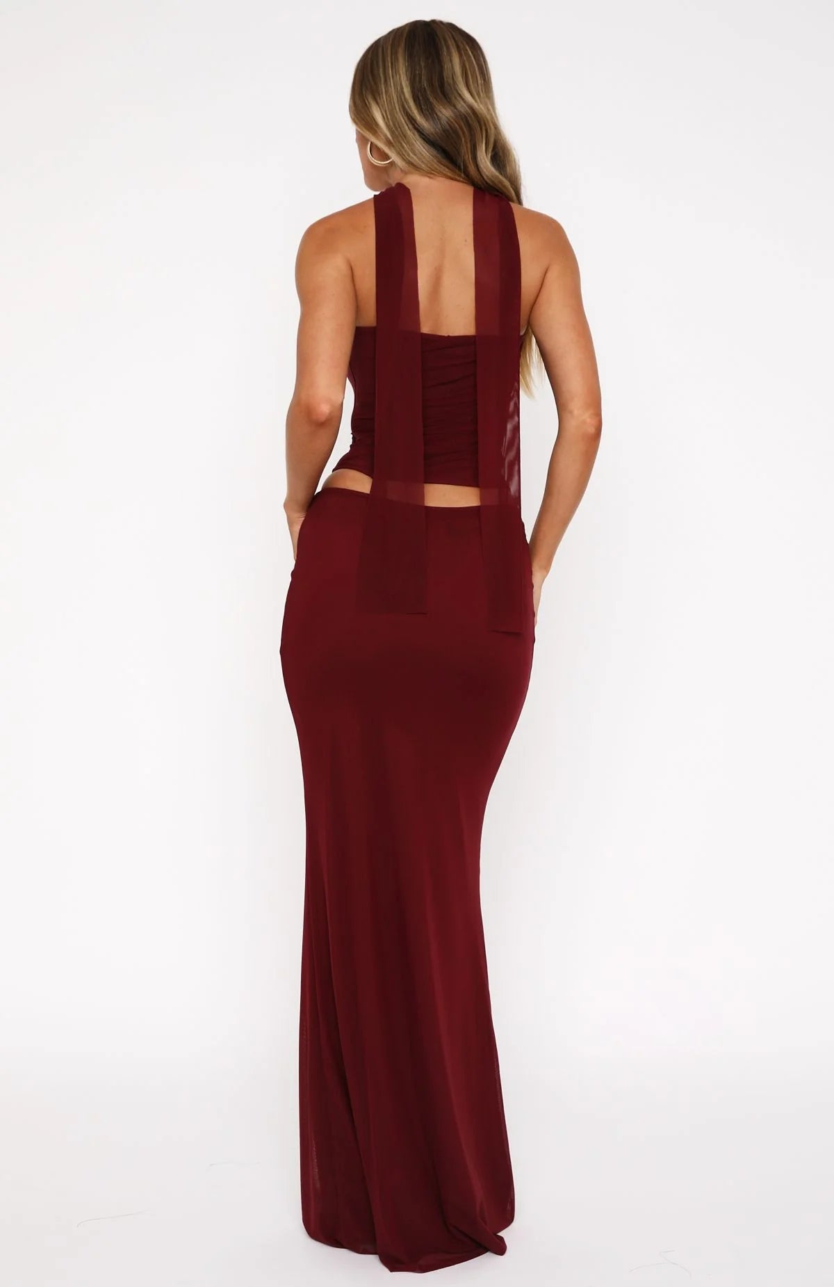 Lovers Lane Bustier Set in Burgundy
