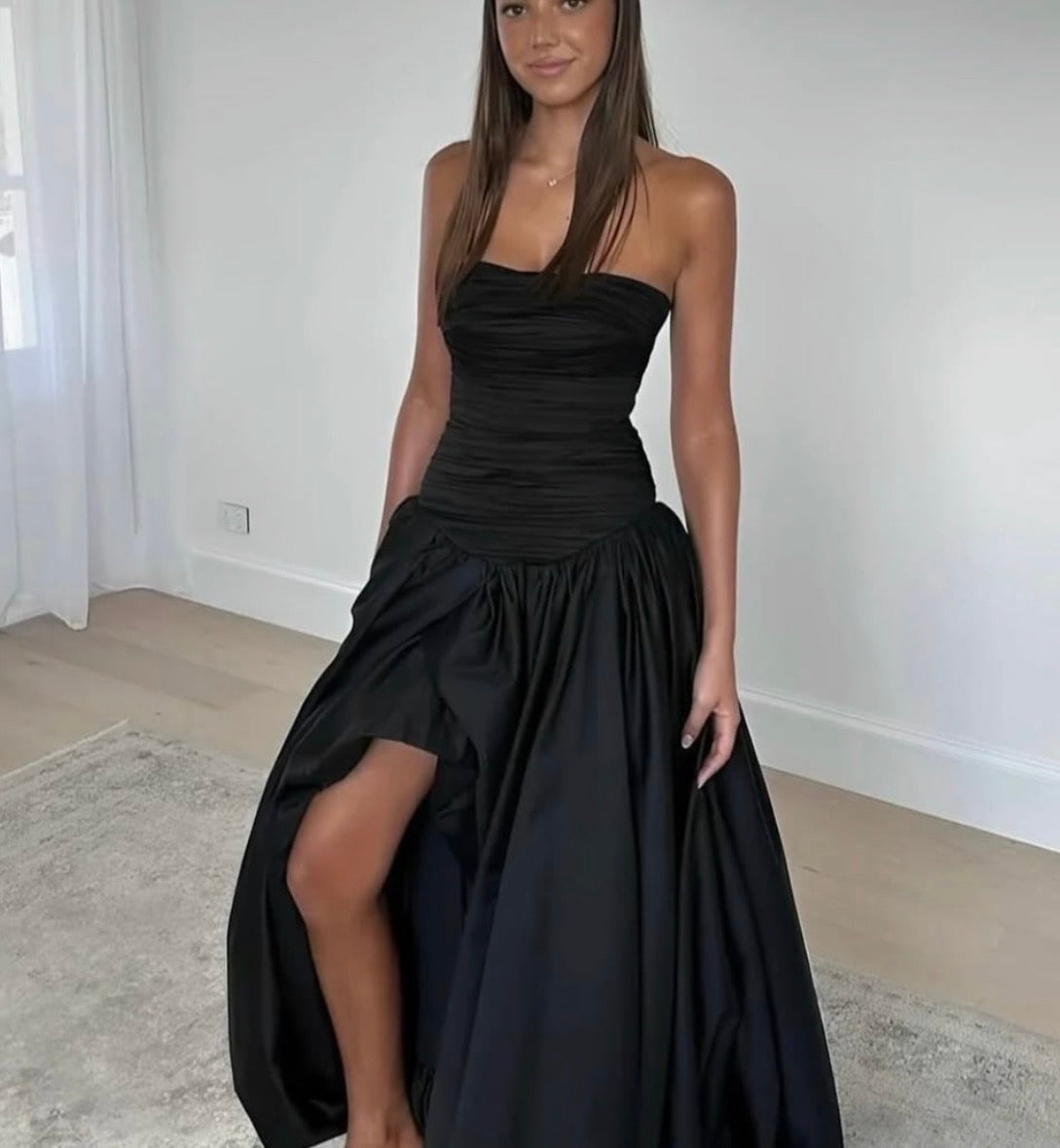 AJE Violette Bubble Hem Maxi in Black