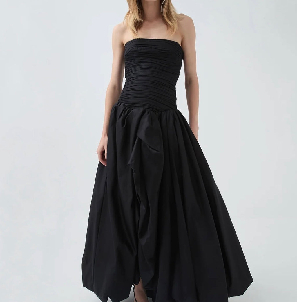 AJE Violette Bubble Hem Maxi in Black