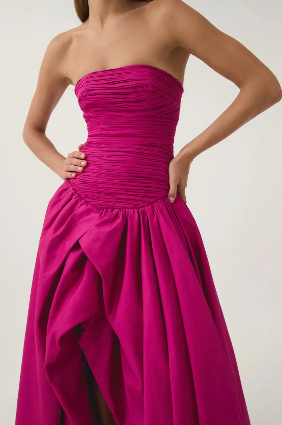 AJE Violette Bubble Hem Maxi in Magenta
