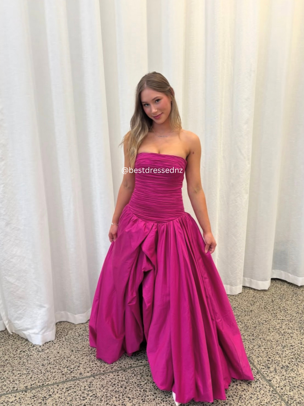 AJE Violette Bubble Hem Maxi in Magenta