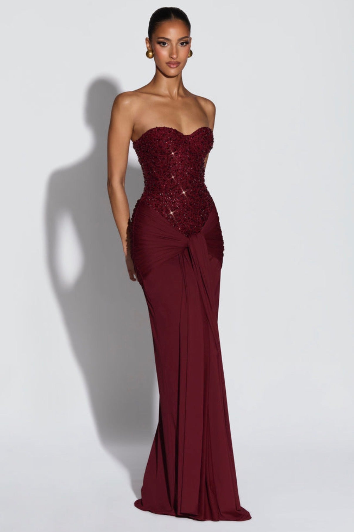 Carina Maxi in Burgundy