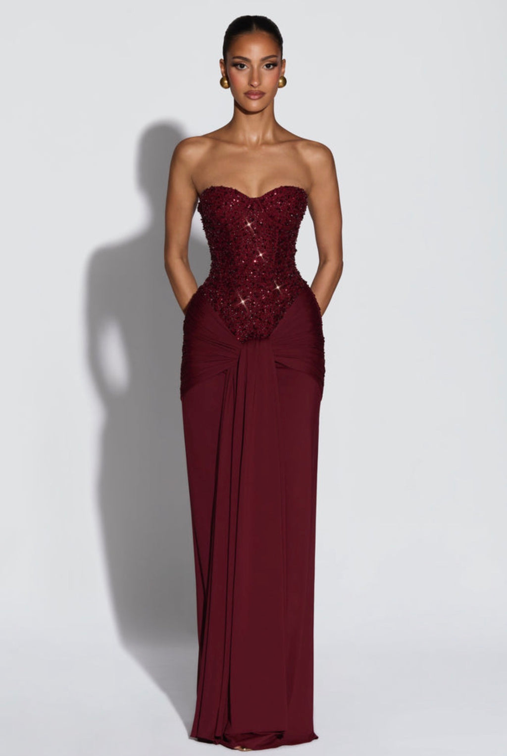 Carina Maxi in Burgundy