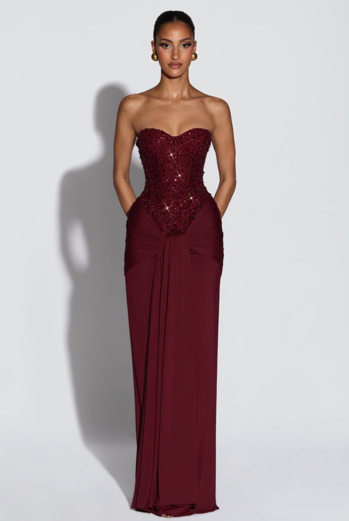 Carina Maxi in Burgundy